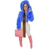 Women's Trench Coats RMSFE 2023 Design Top Quality Sexy And Noble Warm Fashion Long Sleeve Zipper Hooded Imitation Fur Solid Color Coat
