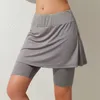 SAIRS MULHERES Tênis Skorts Sport shorts atléticos saia Solução de cor sólida Anti exposição Fitness Cintura alta Sports Sportswear 230211