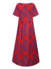 Robes décontractées surdimensionnées femmes robe d'été florale ZANZEA 2022 caftan imprimé robe d'été à manches courtes Maxi Vestidos Femme Robe décontractée Femme T230210