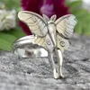 Wedding Rings 2023 Trending Europese en Amerikaanse sieraden Dames Fashion Butterfly Ring Punk Bridal Engagement Vintage