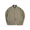 Men's Casual Shirts Harajuku Collar Lining Loose Coats Non-iron Embroidery Satin Anti-wrinkle Shirt Ice Silk Drape ShirtMen's