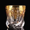 Vinglasstil Crystal Glass With Gold Line Beer Mugg Home Tea Cup Juice Stor Whisky Foreign Wine 230210