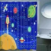 Rideaux de douche moderne mode dessin animé décoration fond bleu salle de bain rideau personnalisé toute taille