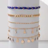 Anklets Huatang Charming Cord Star Tassel Anklet for Women Trendy Geometry 다층 풋 체인 해변 파티 보석 액세서리