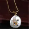 Choker Colorful CZ Initial 26 Alphabet Letter Name Charm Freshwater Pearl Pendant Dainty Thin Chain Necklace For Women