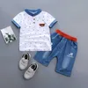 Ensembles de vêtements garçons vêtements d'été tenue chemises Denim Shorts ensemble bébé coton costume enfants à manches courtes hauts pantalons PC oui