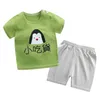 Stelt nieuwe zomerjongens tracksuit peuter kleren auto print t shirts shorts set kleding voor babykinderen draag kinderen yeras outfits