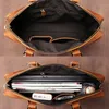 Briefcases Men's Handbag Vintage Crazy Horse Leather Briefcase Computer Bag Business Office Messenger 15" Laptop 230211