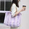 Evening Bags Drop Art Stitching Women Woven Tote Bag Ins Retro Contrast Color Handbag Fashion Burr Shoulder Female Shopper