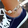 Anklets Boheemian Natural Multilayer Shell Anklet Hand Gebreide touw Elastische kralen Pulseira Diy Beach Sieraden Accessoires Zomer Vrouwen