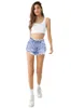 Jeans Summer Women's Shorts randiga denimshorts tätt passande höftlyftning Hot Pants 9035