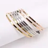 Bangle 3mm face width 70mm diameter 7PCS combination bracelet three colors Women's stainless steel jewelry wholesale washable LH1054 G230210