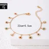 Anklets toconabohemia 1pcs/sets Summer Gold Color Multi-Layer Clear Crystal Stone Jewelry Women Ladies Accessories 21839