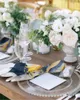Bordservett marmorstruktur blå servetter näsduk bröllop bankettduk för middagsdekoration