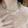 Choker vintage Pearl Crystal Flower Love Butterfy Halsband för kvinnor med pärlkedjan Harajuku Minimalistiska smycken Collier