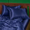 Conjuntos de cama conjuntos de cetim de cetim conjuntos de cama conjuntos de cama de luxo bed bamas bamas de coloração de cor sólida conjuntos de capa de edredão gêmea rei raias de edredo