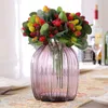 Fleurs décoratives 1 pièces (1 pièces 9 têtes) décoration de fruits plante artificielle fleur soie pagaie fraise Po accessoires faux décor à la maison P20