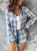 Frauen Blusen Shirts Frühling Plaid Mit Kapuze Button Up Weibliche Damen Herbst Lose Kariert Für Rosa 230211