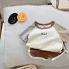 Trendy Farbe Passenden T-shirts Anzüge Neue Stil Casual Sport Sets Baby Jungen Dünne Baumwolle Oneck Tops Sommer Kleidung stücke