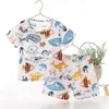 Set di abbigliamento New Summer Thin Pigiama per la casa per bambini Cotone Bambini Ragazzi Ragazze Manica corta Abbigliamento per aria condizionata per bambini