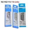 S 9/10/11 Speed ​​Bicycle HG54/HG901/HG701/HG95/HG53 116 Links Geschikt voor Road Mountain Bike Chain Accessories 0210