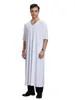 Ethnic Clothing Saudi Men Thobe Robe Islamic Muslim Jubba Dishdasha Arab Kaftan Abaya Short Sleeve Dress Ramadan Middle East