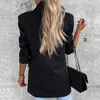 Ternos femininos elegantes blazer elegante jaqueta de terno à prova de frio de peito duplo de sede