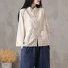 Ethnic Clothing 2023 Traditional Chinese Top Retro Cotton Linen Hanfu Women Tops Elegant Oriental Tang Suit Blouse 11746