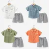 Ensembles Bébé Garçons Filles D'été À Manches Courtes Costumes Ans Enfants Revers Chemise Shorts pièce Mode Enfants Boutique Vêtements Ensemble