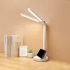 Lampade da tavolo Lampada da scrivania per studio Lettura Doppia testa Touch Dimming Light Led 3 modalità colore USB Ricaricabile Camera da letto Protezione degli occhi Lavoro