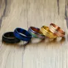 Wedding Rings Boniskiss 2023 Roteerbare basisring voor mannen 5-stks/set roestvrij staal Casual mannelijke punk sieraden 5-kleuren combinatie groothandel