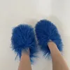 Hausschuhe Winter Herbst Frauen Plüsch flache Schuhe im Freien im Freien Mode -Slipper Mongolian Fellrutschen 230210