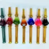 Colorful Smoking Glass Heart LOVE Diamonds Style Freezable Liquid Filling Filter Nails Tip Straw Waterpipe Hookah Oil Rigs Bong Cigarette Holder Pipes Tube