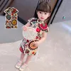 소녀 드레스 어린이 드레스 한파 푸라 탕 탕복 민족 스타일 공주 패션 인쇄 아이 청남 소녀