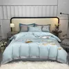 Bedding sets Bedding Sets Luxury Cotton Embroidery Color Leaf Feather Wedding White BeddingSet Kingqueen Bed Cover Set Bedsheets DuvetCover ForTransparent Phone