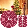 Christmas Decorations Tree Skirts 48 Inch Rustic Large Striped Knit Xmas Mats For Party Home Decoration Gift