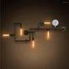 Lampe murale comptoir clair Loft Loft Metal Water Tube Industrial Bronze Corridor Lampes Living Room Club Sconce