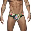 Underbyxor uefezo 2023 män badkläder Push Up Swim Briefs Sexig blomma tryck vadderade stammar strand shorts surf baddräkter strandkläder