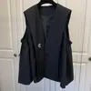 Damesvesten herfst Koreaans losse casual jas massief geplooide paraplu pak vest jas vrouwen top vrouw voor elegante dame