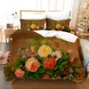 Bedding sets Oil Painting Flowers Digital Printing Bedding Sets Adult Bedclothes Quilt Art Duvet Cover Set Single King Queen Size 230211