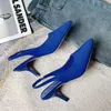 Sandaler plus size Party Shoe Set Sexiga klackar skor grunt spetsiga pumpar sandaler damer glider på crossdressers zapatos para mujer sandalia 230211