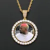 Hip hop rotating double sided personalized frame pendant DIY collection commemorative photo Necklace Set