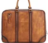 Kolejki oryginalne skórzane mężczyźni Casual Lage 15 -calowe biuro biznesowe torebka laptopa Wysoka jakość 230211