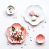 プレート日本の桜板家庭セラミックウエスタンデザートガールハート食器フルーツボウルかわいい朝食