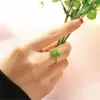 Cluster Rings Classic Jade Green Clover Ring for Lady Anniversary Accessories Gift Fashion 925 Sterling Silver Women smycken justerbar
