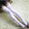 Femmes Chaussettes 55 CM Blanc Noir Genou Printemps Automne Velours Bas Cuisse Haute Antidérapant Demi Soie 5 Pcs