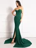 Party Dresses Sexy Strapless Long Black Maxi Dress Front Slit Bare Shoulder Red Women's Evening Summer Night Gown Party Maternity Dresses 230211