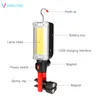 Flashlights Torches VORLITEC Portable Lantern LED USB Charging Magnetic Outdoor Camping Car Repair Lighting By 2 18650 Battery