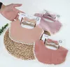 INS Simple baby bibs 100% cotton Solid Color With Bow Headband Design Infants Baby Feeding