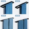 Towel Racks Bathroom Towel Holder 20/30/40/50cm Towel Bar Black Towel Rail Wall-Mounted 304Stainless Steel Self-adhesive Towel Ring Hardware